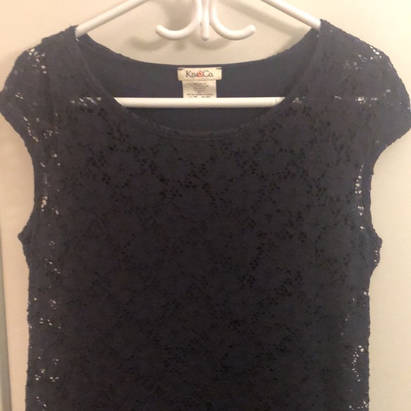 Kim and Co blue lace short sleeve dress. Size small. Never worn - Picture 2 of 3